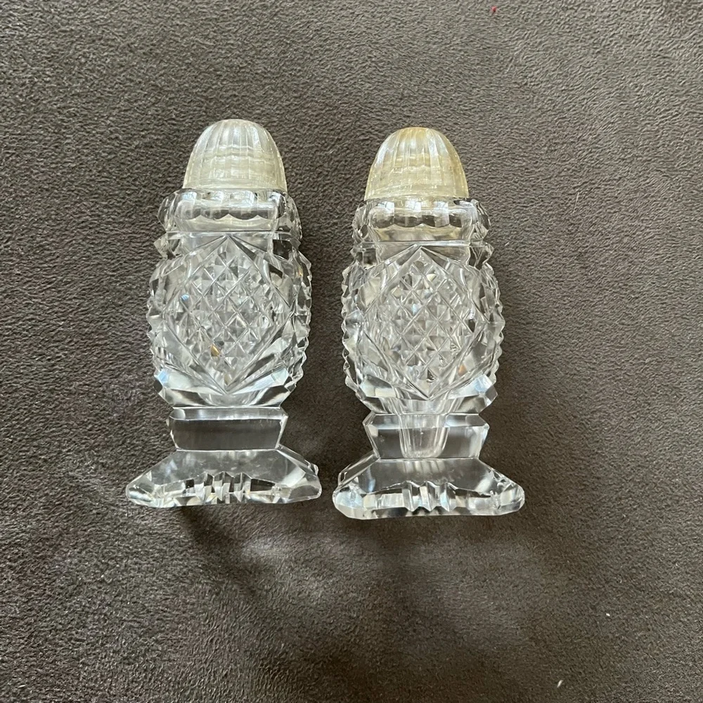 Vintage Crystal Salt and Pepper Shakers